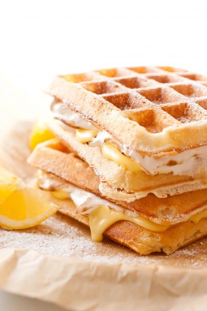Dish, Food, Breakfast, Cuisine, Ingredient, Waffle, Wafer, Belgian waffle, Meal, Baked goods, 