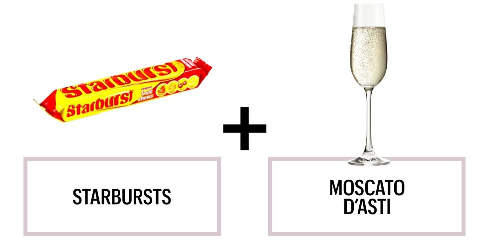 <p>According to Breitkreutz, "go light, bubbly, and sweet with fruit flavors." </p><p><strong>Recommended wines: </strong><span class="redactor-invisible-space">Cupcake Vineyards Moscato D'Asti </span></p>