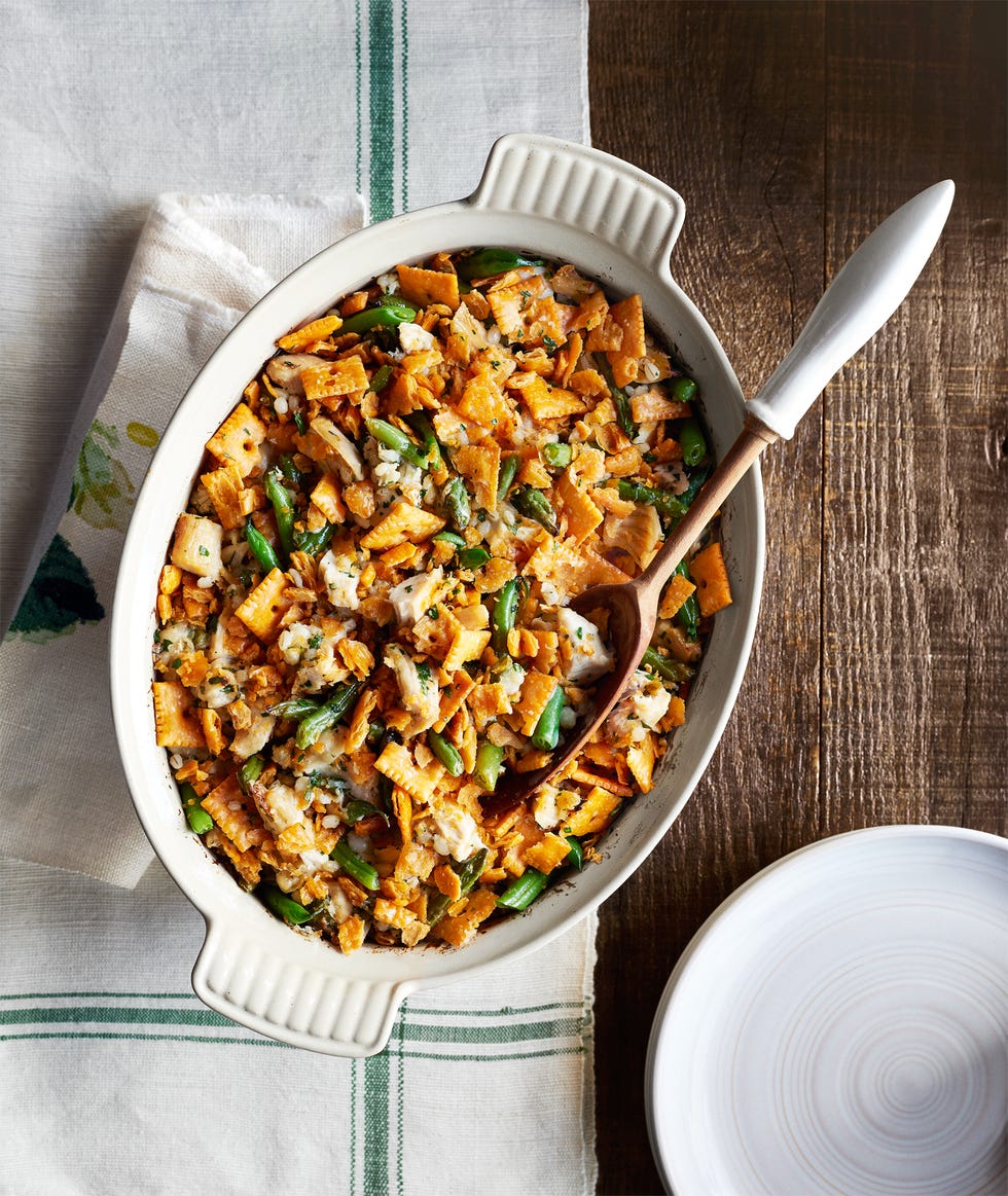 green bean and barley chicken casserole