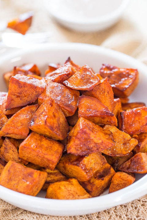 Dish, Cuisine, Food, Ingredient, Produce, Sweet potato, Recipe, Patatas bravas, Vegetarian food, Fried food, 
