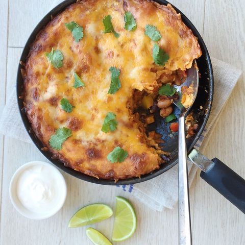 Best Cheesy Vegetarian Enchilada Skillet Bake Recipe-How to Make Cheesy ...