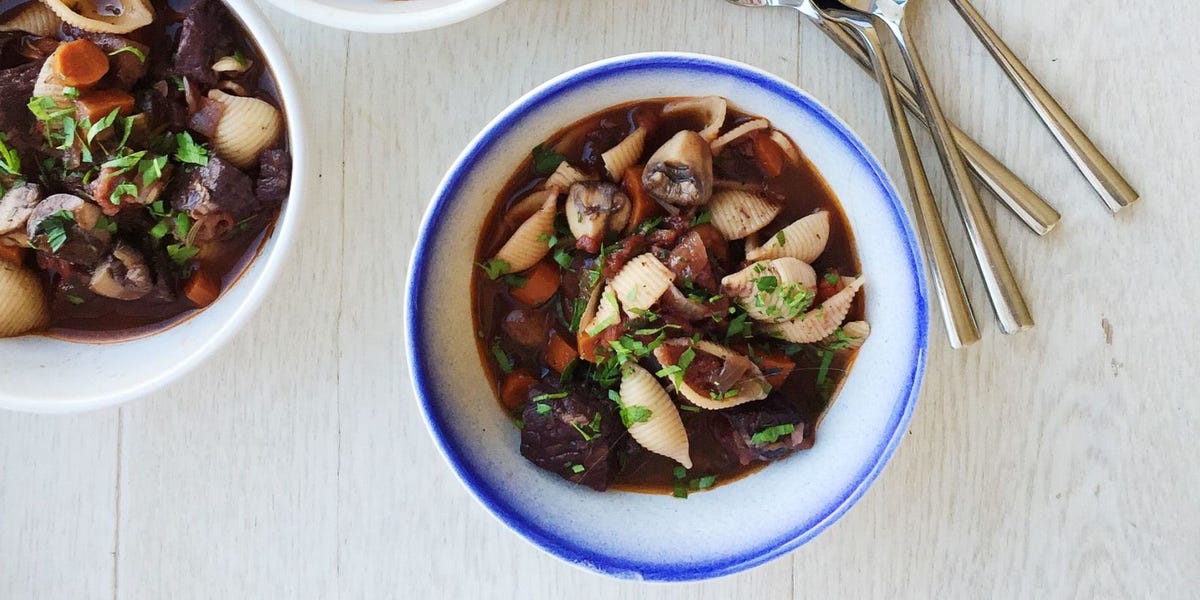 Hearty Beef Stew with Shells