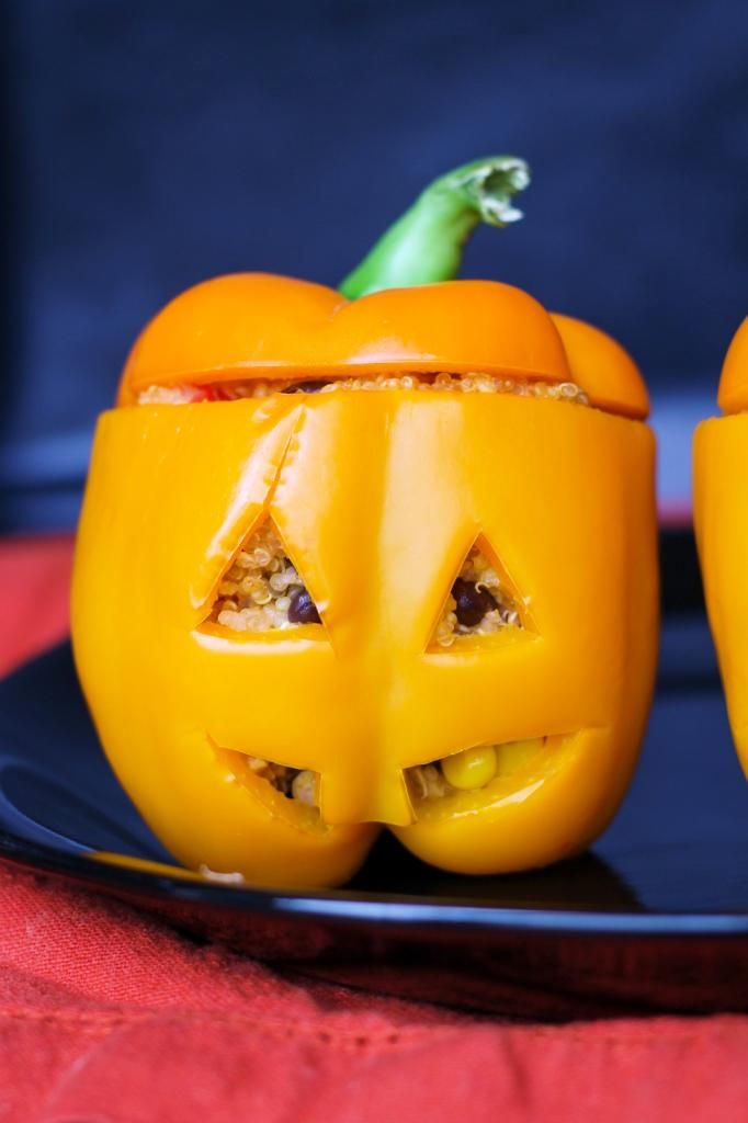 Stuffed Jack-O-Lantern Peppers - Delish.com