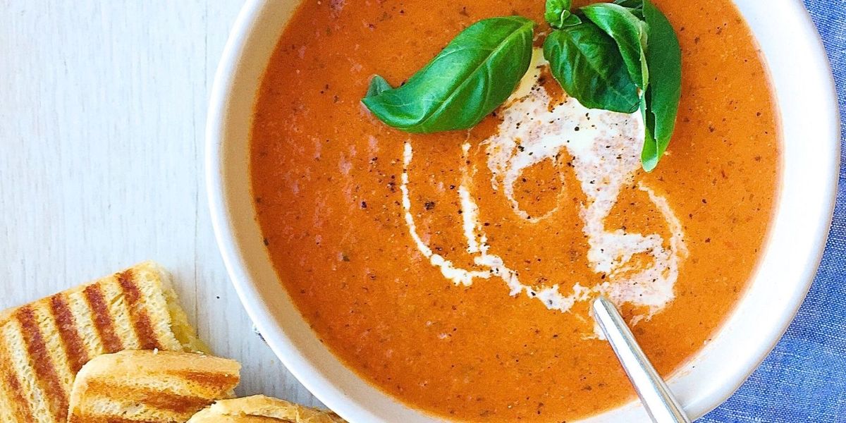 Best Creamy Tomato Basil Soup with Grilled Cheese Bites RecipeHow to