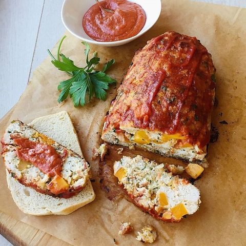 Turkey Meatloaf with Bacon, Butternut Squash, and Maple Glaze