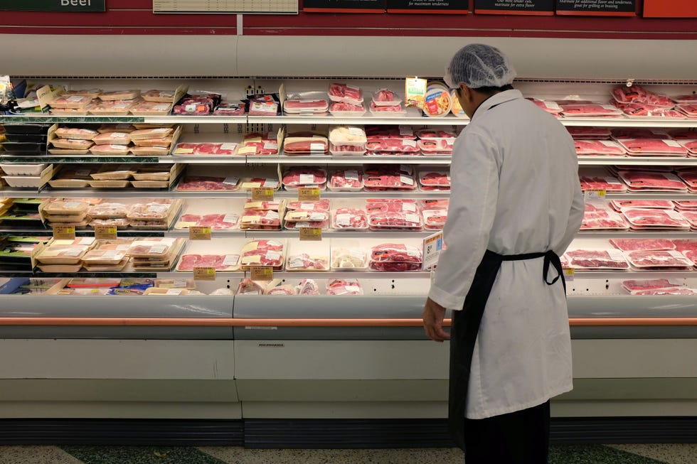 Grocery store meat aisle