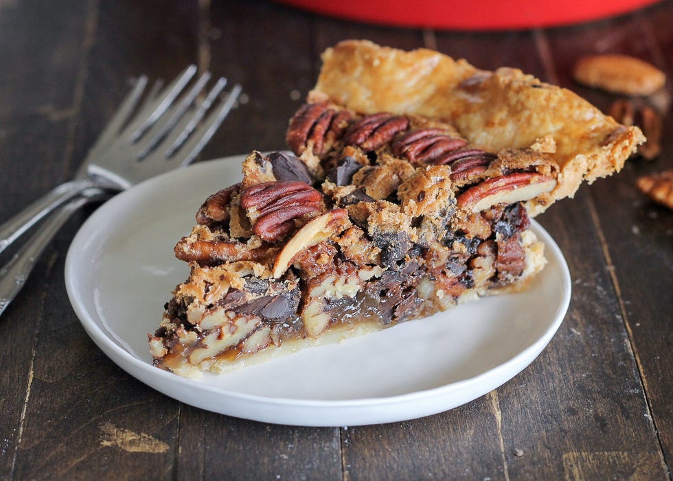 Dark Chocolate Bourbon Pecan Pie