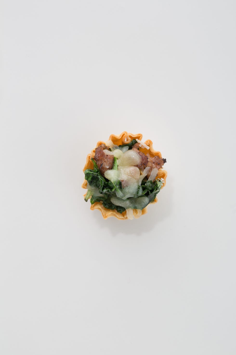 Sausage, Spinach, and Cheddar Phyllo Cups