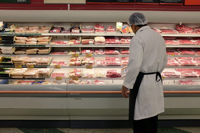 Grocery store meat aisle