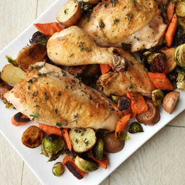 Easy Thyme-Roasted Chicken and Fall Vegetables
