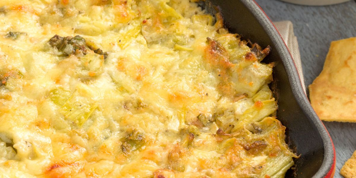 Best Cheesy Brussels Sprout-Artichoke Dip - How to Make Cheesy Brussels ...