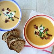 Butternut Squash Apple Soup with Bacon