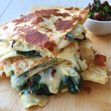 spinach artichoke quesadilla delish