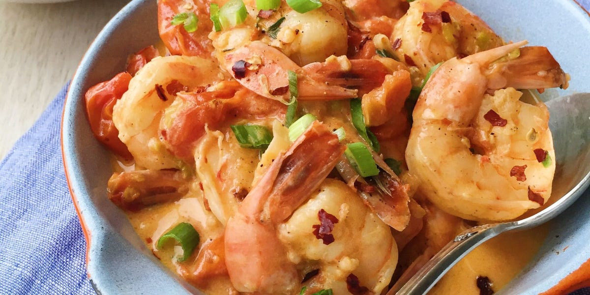 Spicy Shrimp with Creamy Polenta