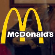 McDonald's logo on restaurant window