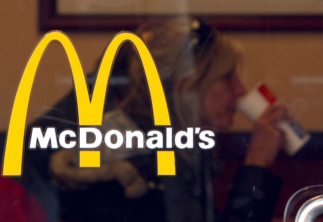 McDonald's logo on restaurant window