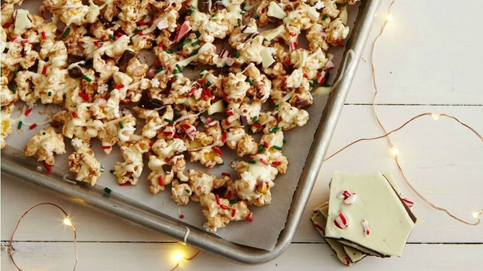 preview for This Peppermint Bark Popcorn is the Perfect Treat for Watching Your Favorite Christmas Movie!