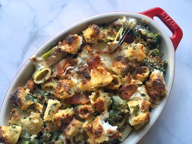 Rigatoni, Bacon and Broccoli Gratin