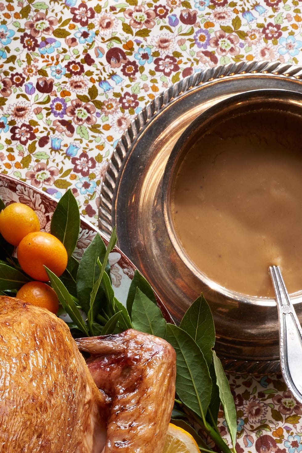 bay leaf, beer, and orange gravy