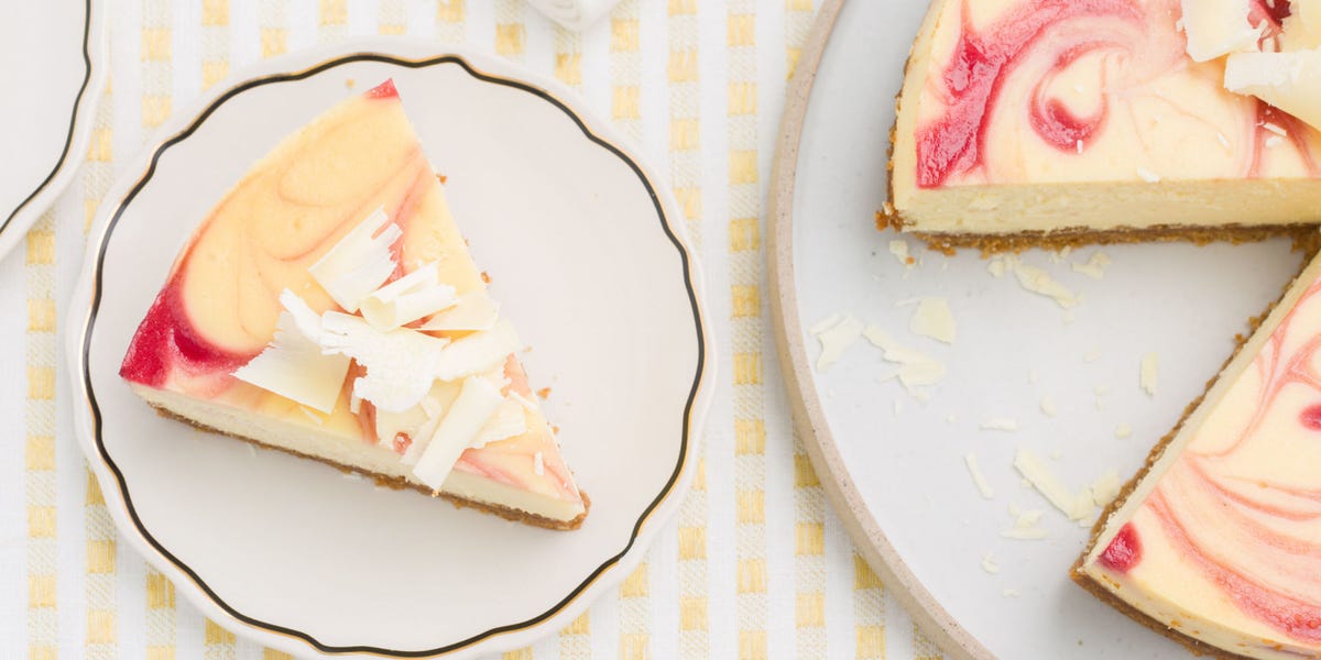 White Chocolate Cheesecake with Raspberry Swirl
