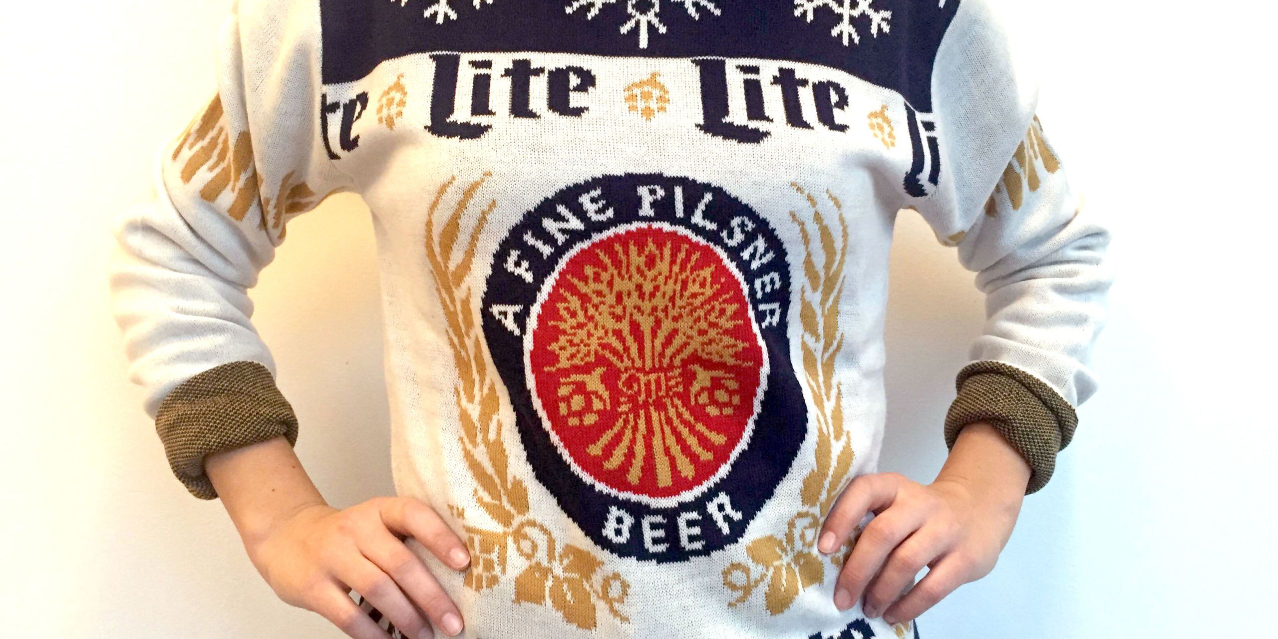 Miller lite 2025 ugly sweater 2018