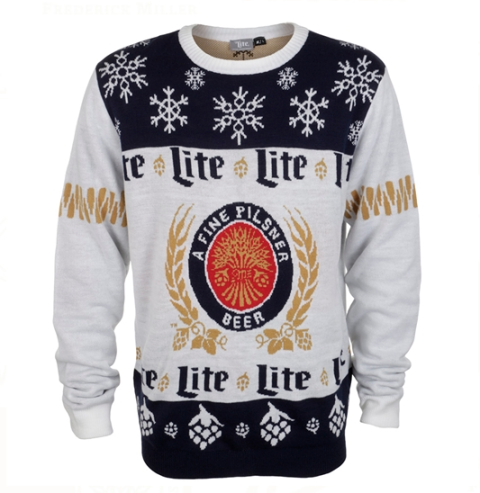 miller lite ugly christmas sweaters