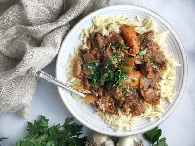slow cooker beef stew with orzo