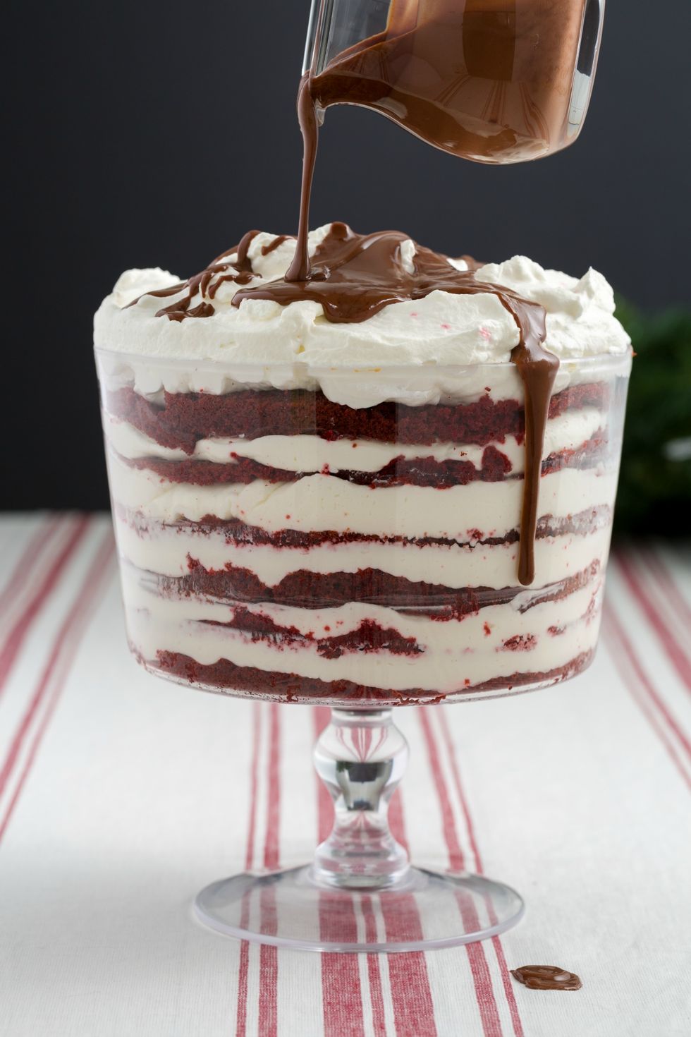Red Velvet Trifle Chocolate Drizzle