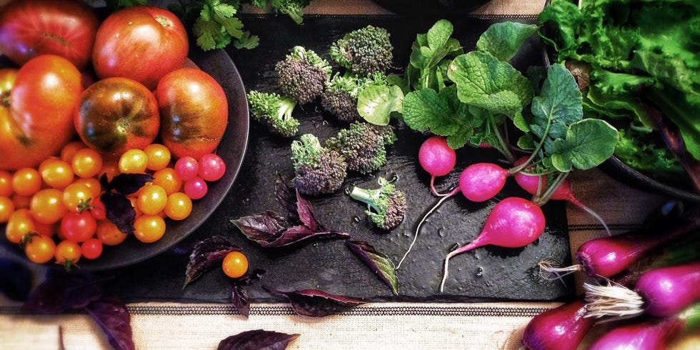 Whole food, Local food, Vegan nutrition, Produce, Natural foods, Root vegetable, Food, Purple, Ingredient, Leaf vegetable, 