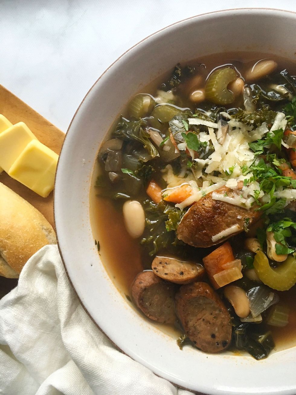 Andouille Sausage, Kale & Bean Soup Recipe - Delish.com