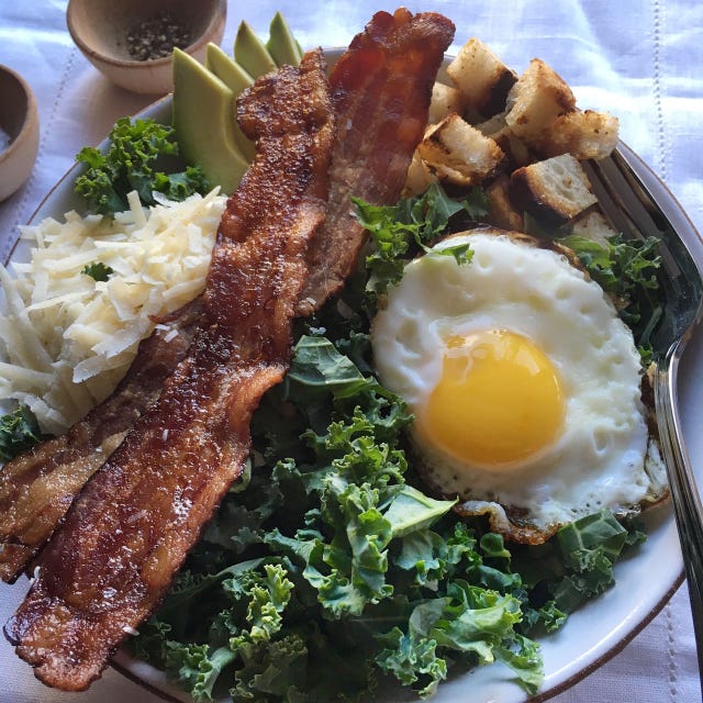 Kale, Bacon, Egg and Cheese Salad kale, bacon, egg and cheese salad