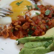 Lidey's Baked Eggs and Lentils Close Up