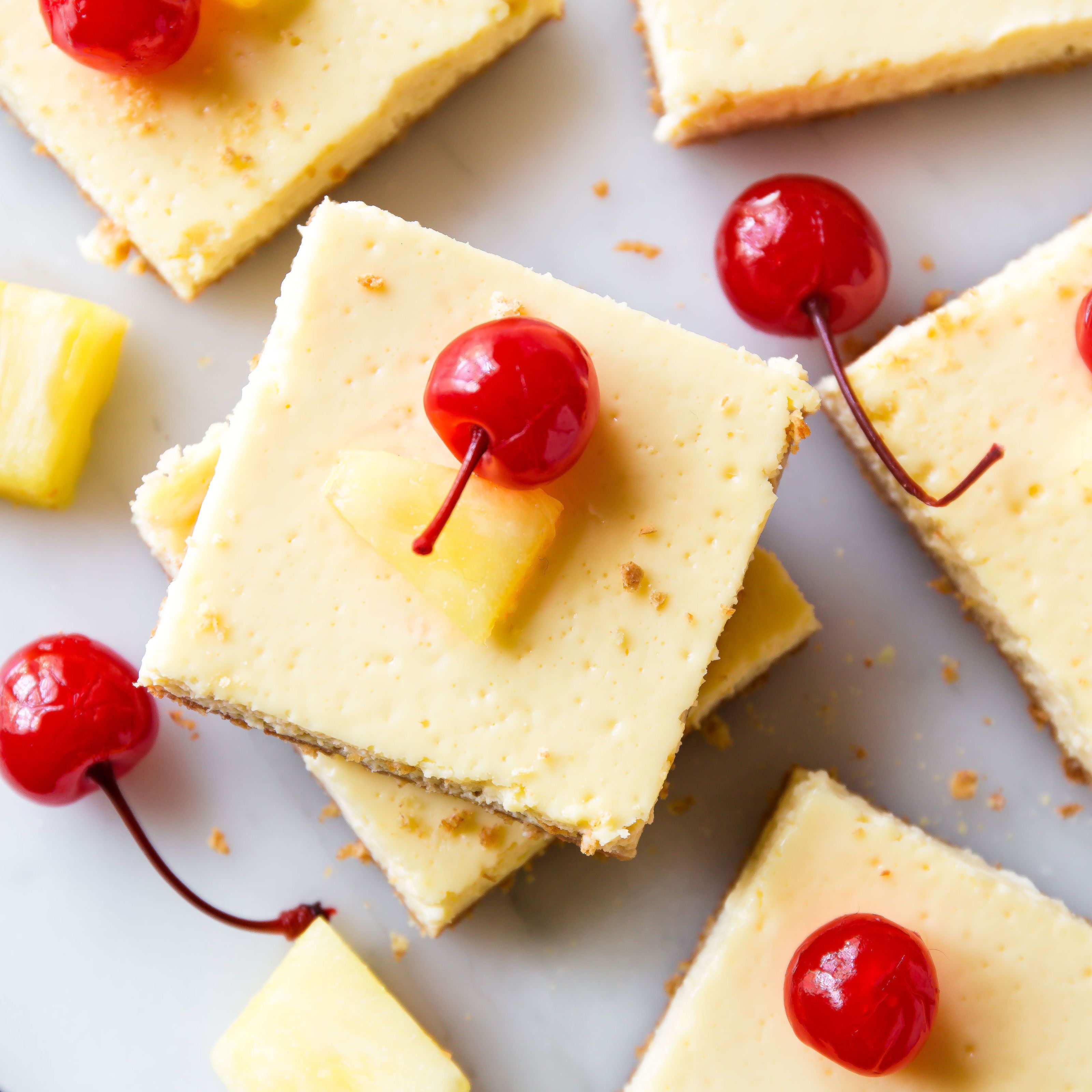 These Skinny Pineapple Cheesecake Bars Taste Like Summer