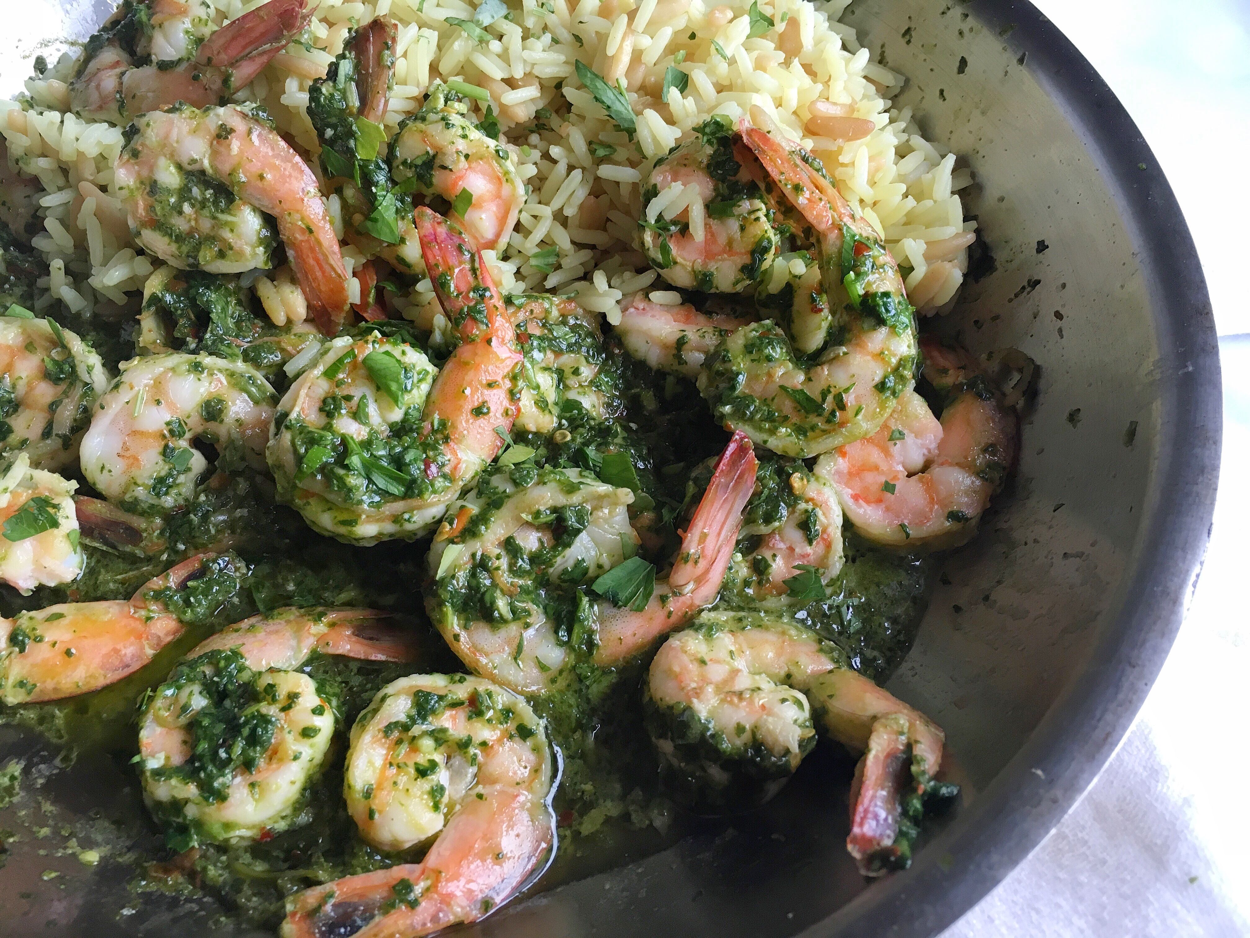 Best Spinach Chimichurri Shrimp Recipe How To Make Spinach Chimichurri Shrimp Delish Com