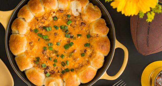 Chili Cheese Wreath Dip Overhead Chili Cheese Wreath Dip Overhead