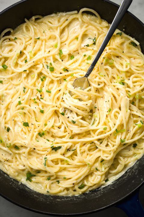 delish creamy spaghetti