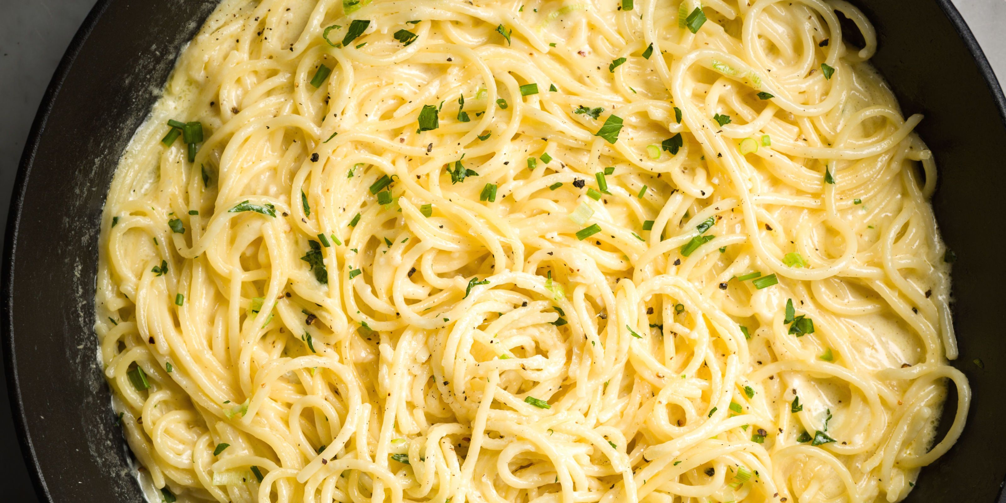 Best Creamy Three-Cheese Spaghetti Recipe - How To Make Creamy Three ...