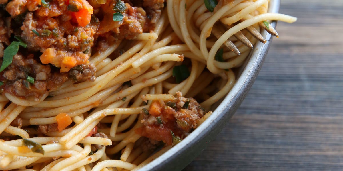 Sausage and Kale Ragu over Spaghetti