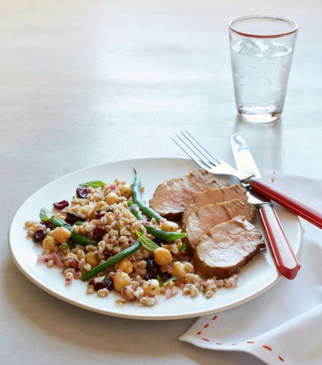 Roasted Pork with Green Bean and Farro Salad Roasted Pork with Green Bean and Farro Salad