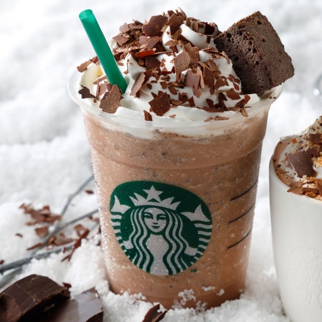 <p>People have loved this chocolate-on-chocolate-on-chocolate Frappuccino so much that it's back by popular demand, according to <a href="https://www.facebook.com/StarbucksJapan/?fref=photo" target="_blank">Starbucks Japan's Facebook page</a>. It's loaded with finely crushed biscotti and cocoa nibs and chocolate syrup, then topped with whipped cream, shaved chocolate and a piece of chocolate cake.</p><p><strong>Find it in: </strong>Japan </p>