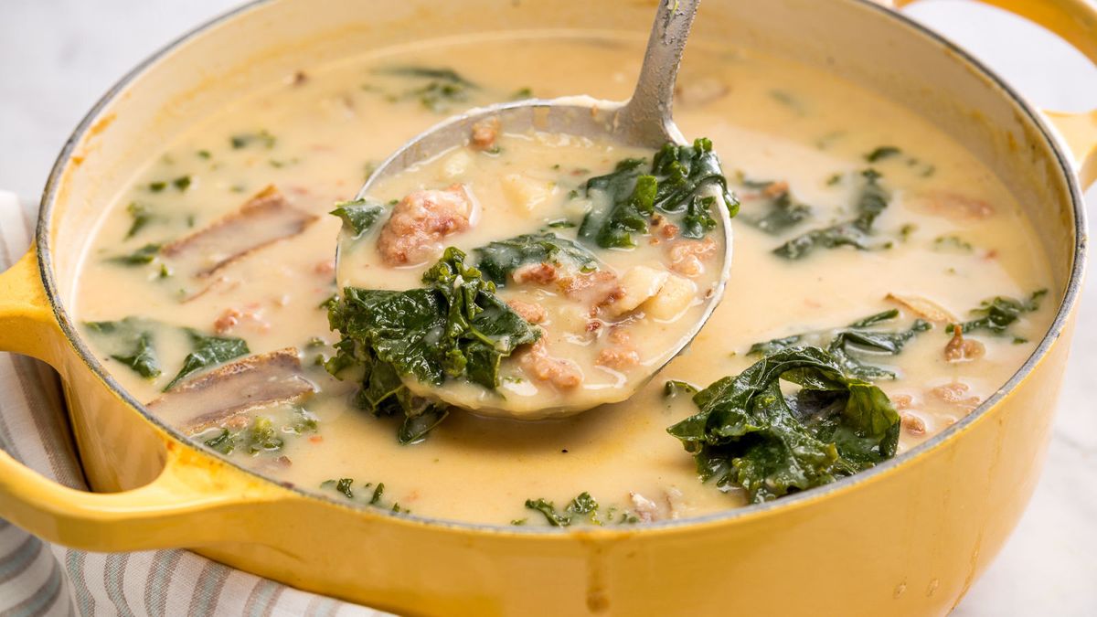 preview for Here's How You Can Make Olive Garden's Most Popular Zuppa Toscana Soup At Home!