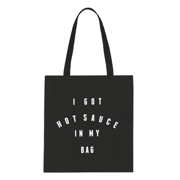 Product, Style, Font, Black, Bag, Tote bag, Shoulder bag, Brand, Shopping bag, Black-and-white, 