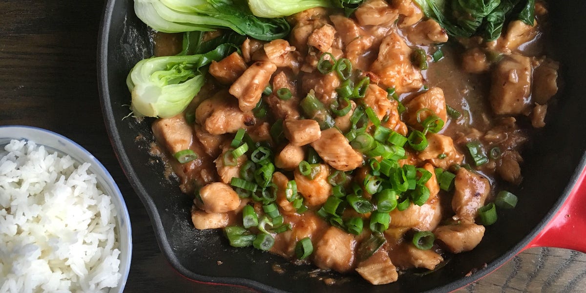 Spicy Ginger Chicken with Steamed Bok Choy