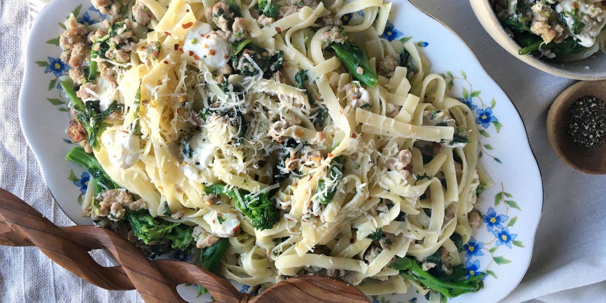 Sausage and Broccoli Rabe Fettuccine