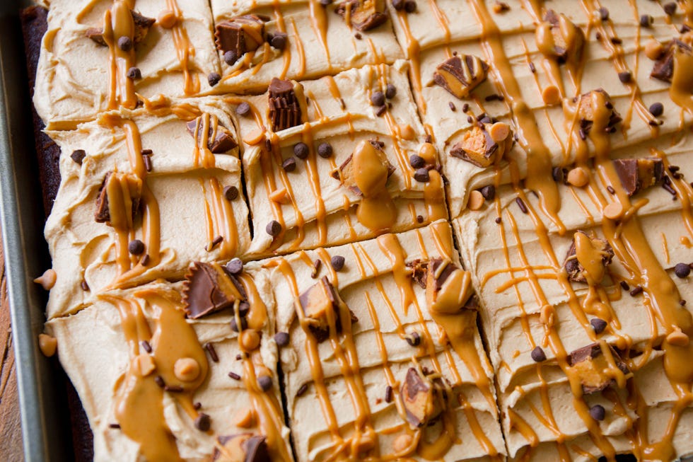 delish peanut butter sheet cake