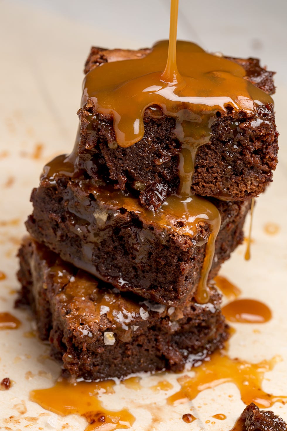 Salted Caramel Brownies with extra caramel sauce