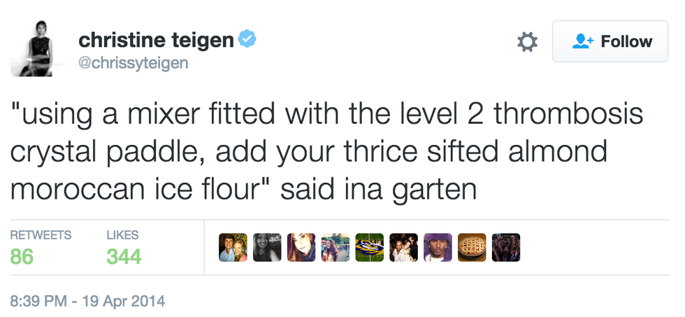 Chrissy Teigen Ina Garten Tweets - Ina Quote