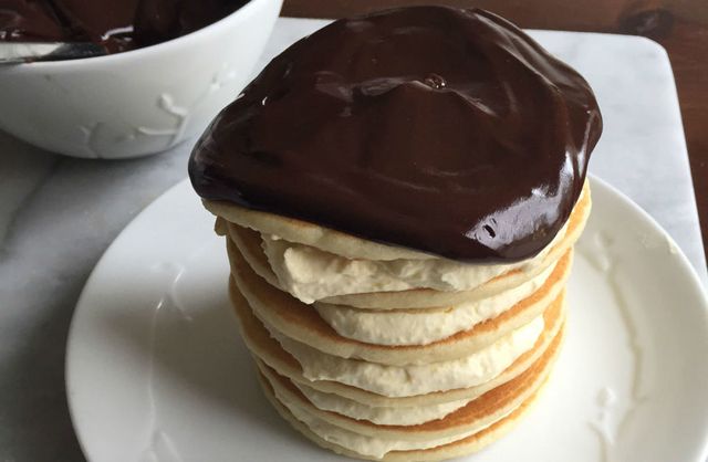 Perfect Chocolate Pancakes (with chocolate sauce) - Del's cooking