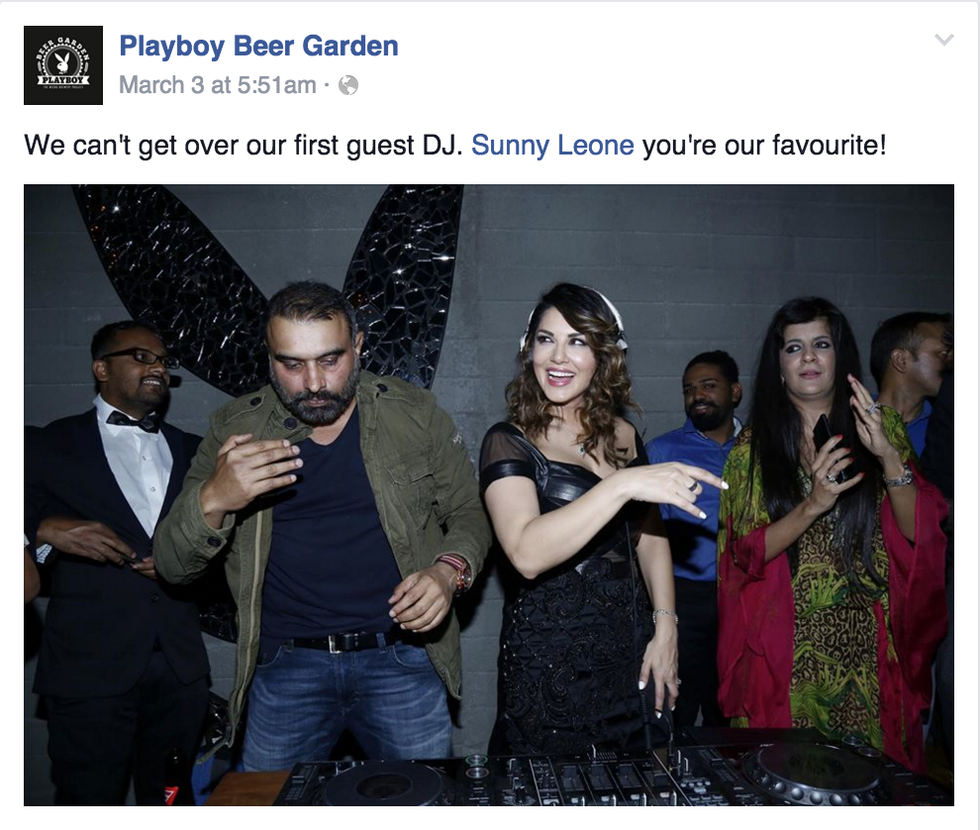 Playboy Beer Garden posts about launch party on Facebook.