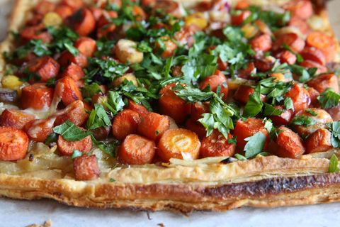 caramelized carrot and onion tart